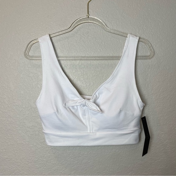 Mono B Other - BNWT! MONO B White Women's Strappy Back Bow Detail Sports Bra Size L